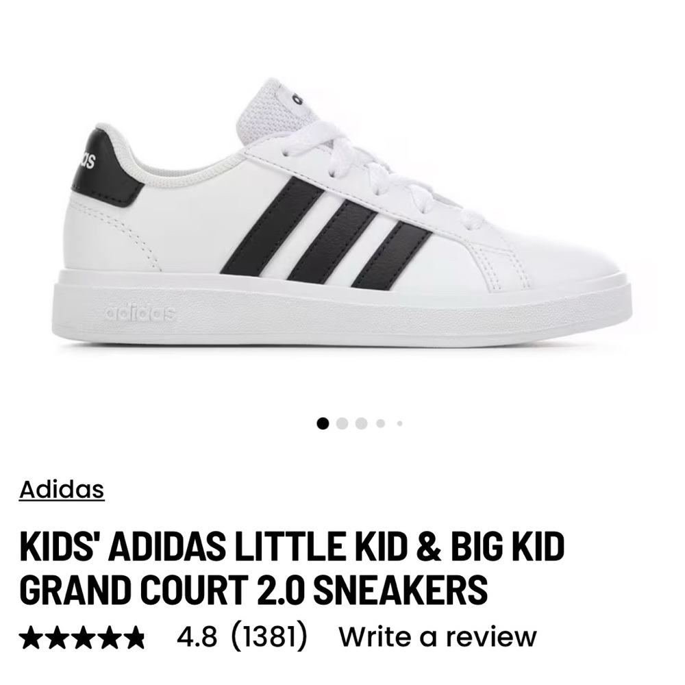 Adidas White and Black Kids' Sneakers